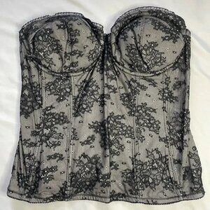 Victoria’s Secret Strapless Lace Corset Bra Top